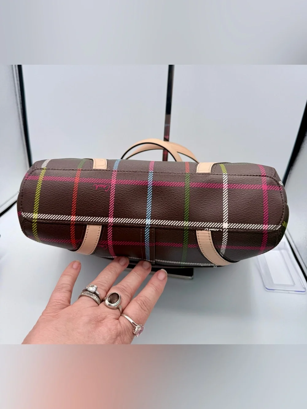 Coach Peyton Tattersall Multicolor Plaid Tote F24389